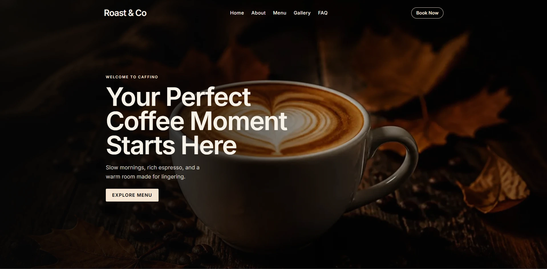 Restaurant business website template preview
